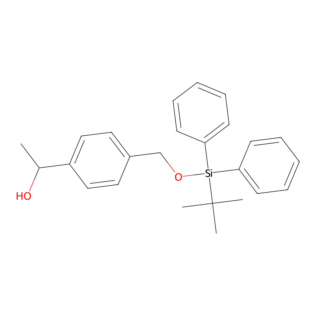 1-[4-[[Tert-butyl(diphenyl)silyl]oxymethyl]phenyl]ethanol molecular structure, CAS 1123169-56-1