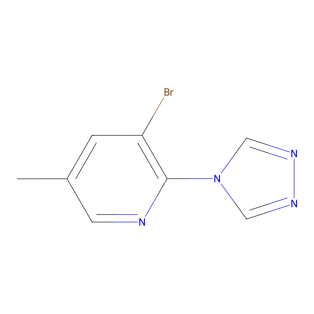 3-Bromo-5-methyl-2-(4H-1,2,4-triazol-4-yl)pyridine molecular structure, CAS 1123169-57-2