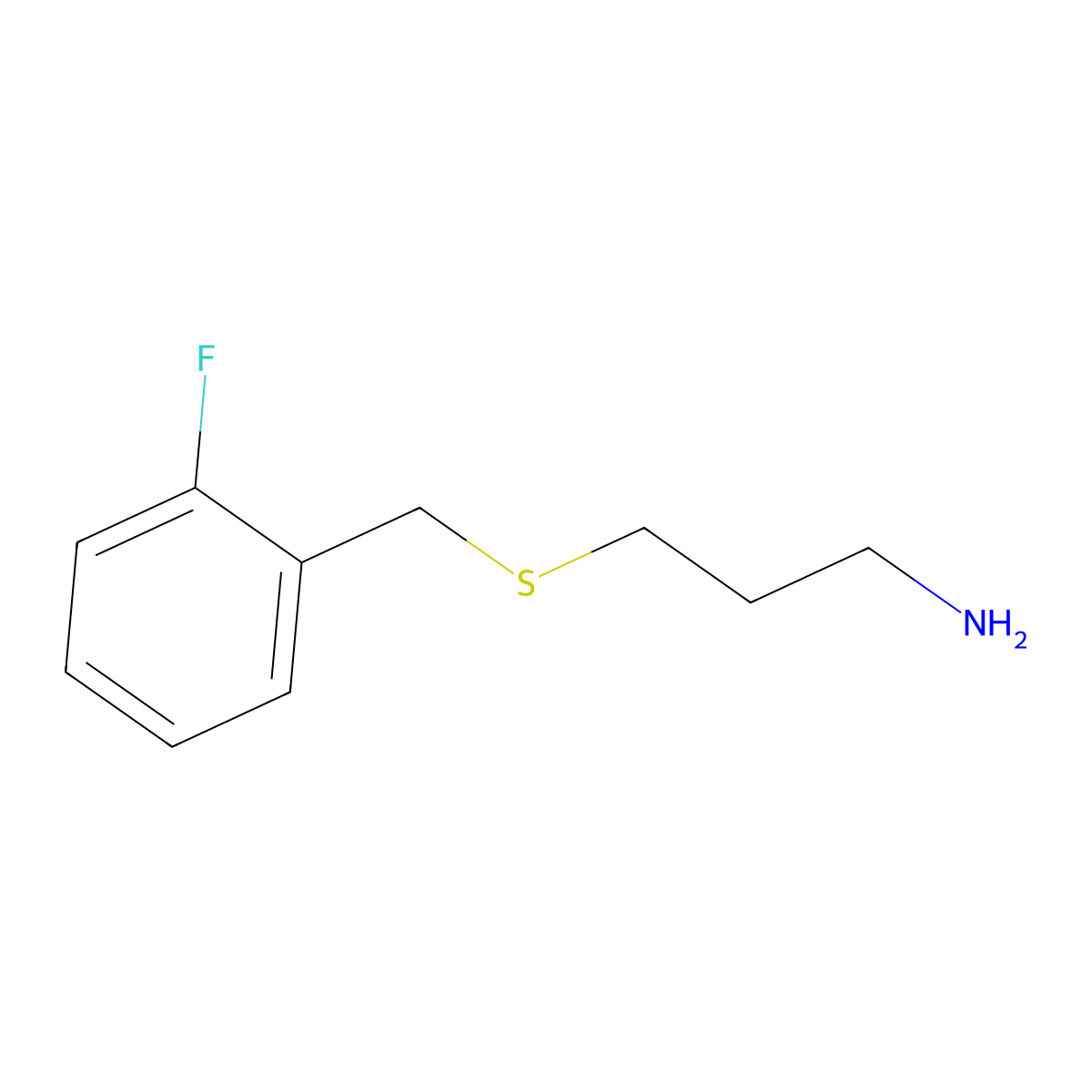 3-[(2-Fluorobenzyl)thio]-1-propanamine molecular structure, CAS 1123169-59-4