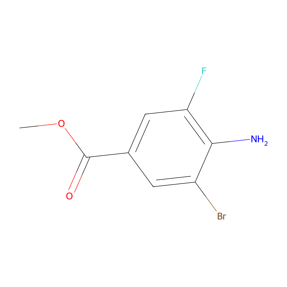 Methyl 4-Amino-3-bromo-5-fluorobenzoate molecular structure, CAS 1123171-91-4