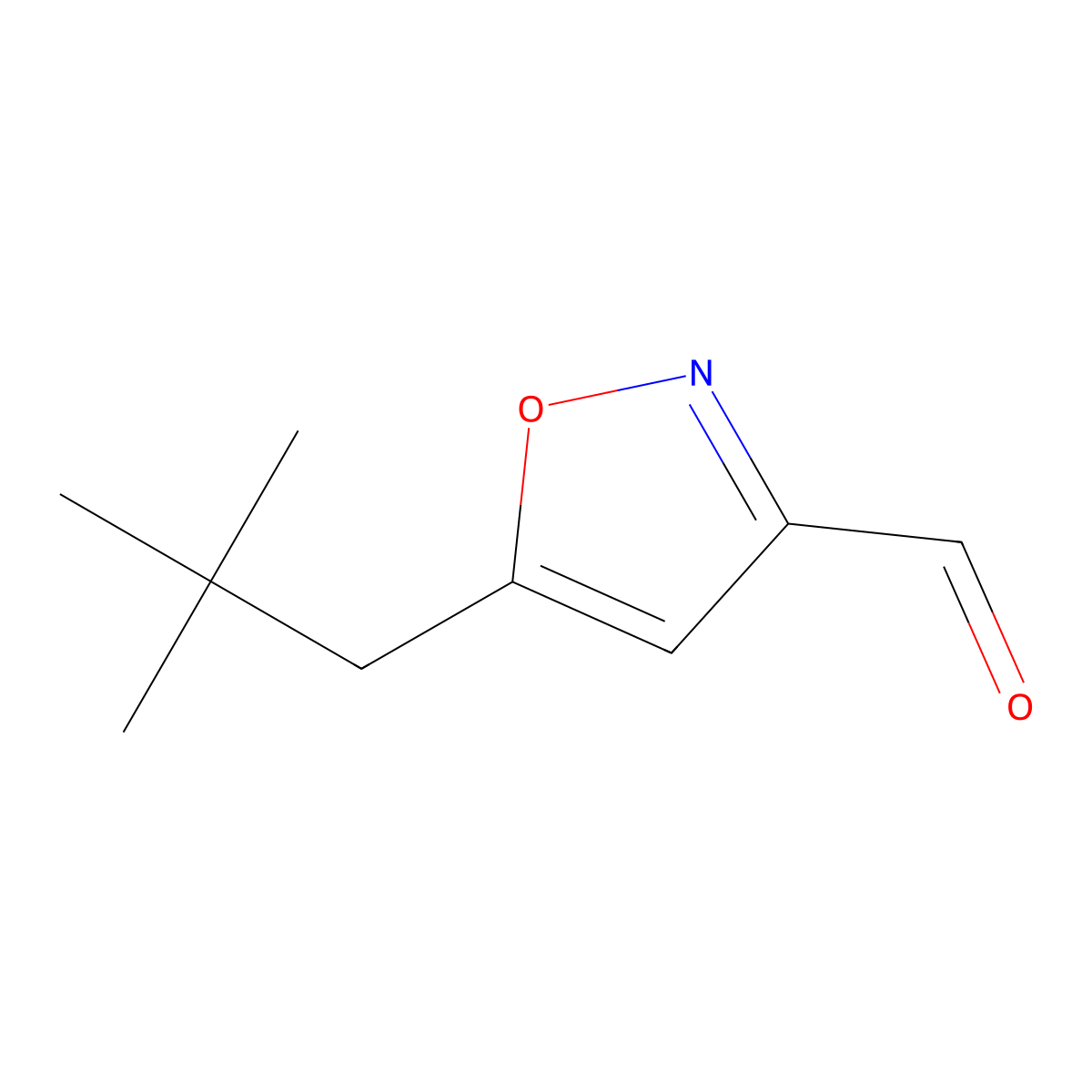 5-(2,2-Dimethyl-propyl)-isoxazole-3-carbaldehyde molecular structure, CAS 1123172-45-1