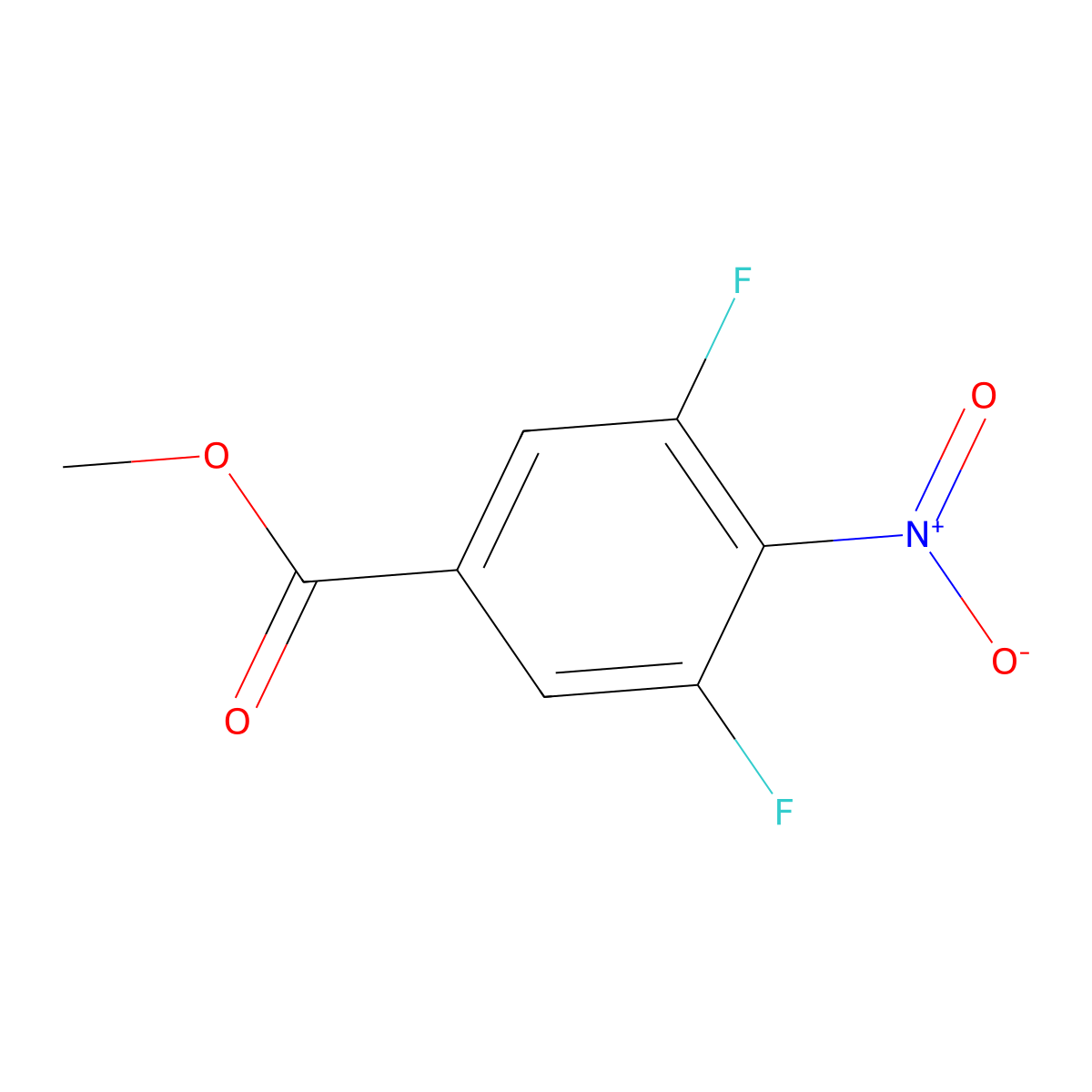 Methyl 3,5-difluoro-4-nitrobenzoate molecular structure, CAS 1123172-87-1