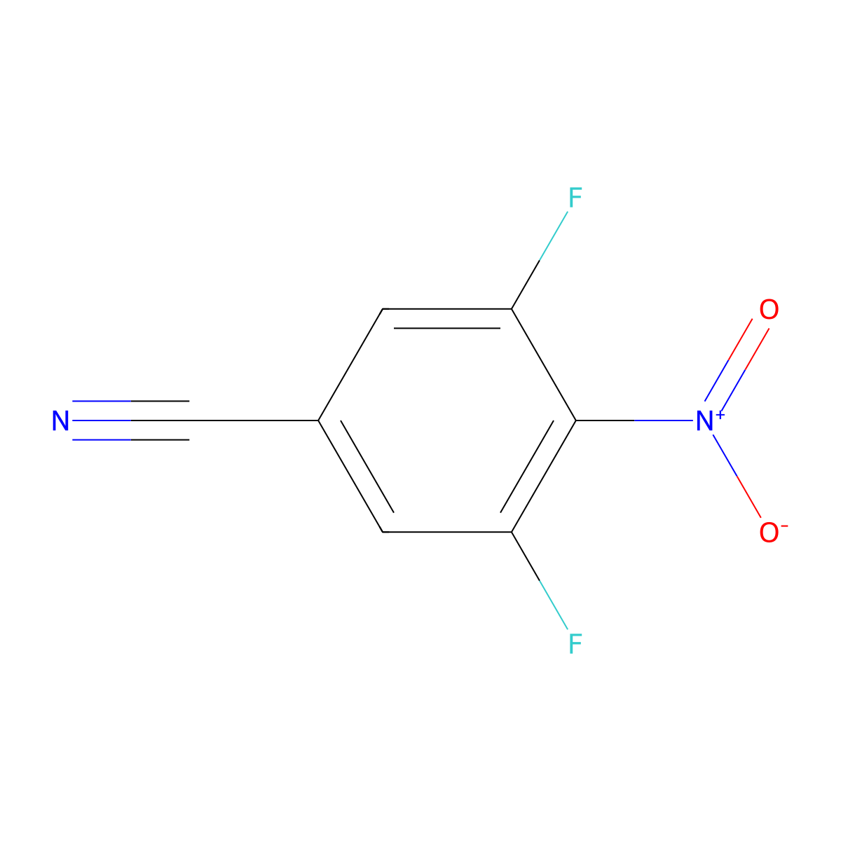 3,5-Difluoro-4-nitrobenzonitrile molecular structure, CAS 1123172-88-2