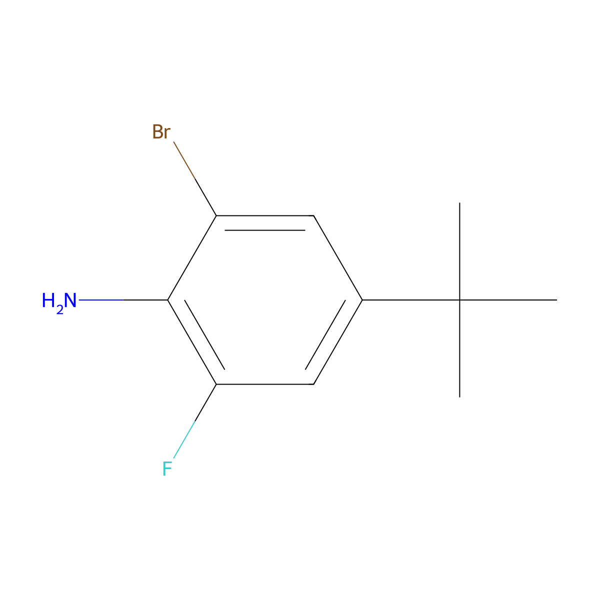 2-Bromo-4-(tert-butyl)-6-fluoroaniline molecular structure, CAS 1123173-10-3