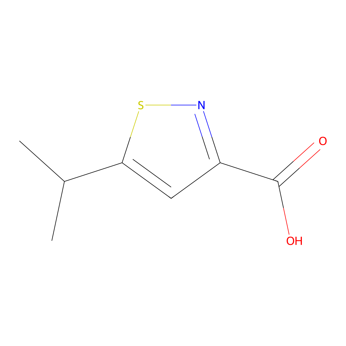 5-(Propan-2-yl)-1,2-thiazole-3-carboxylic acid molecular structure, CAS 1123173-23-8
