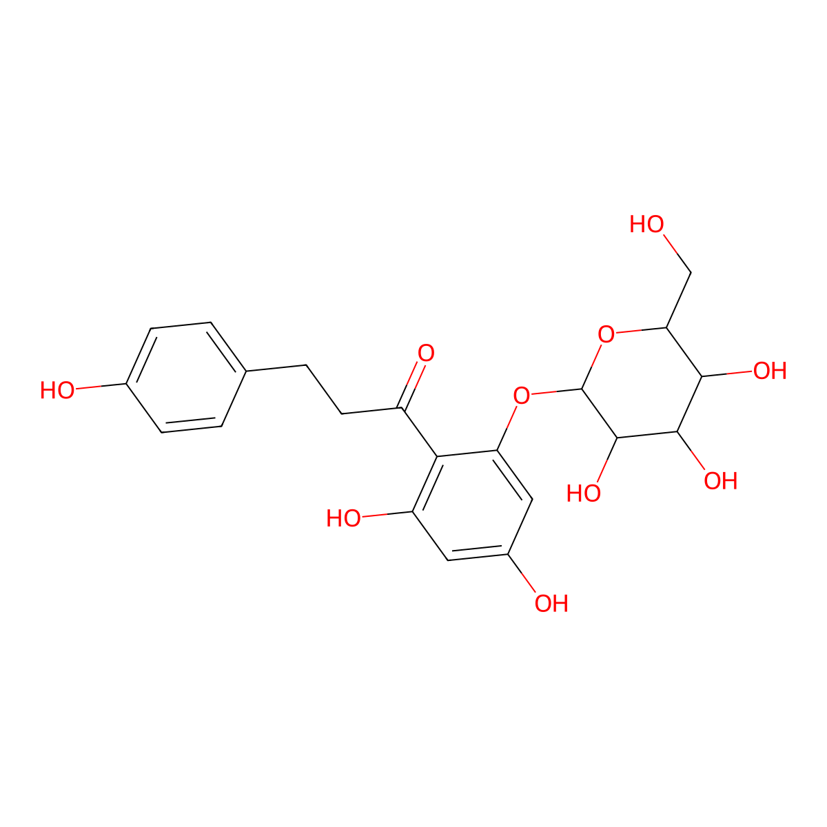 Phlorizin molecular structure, CAS 112318-65-7