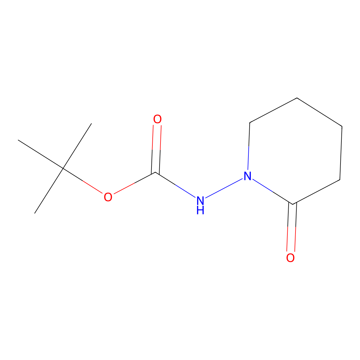 tert-Butyl (2-oxopiperidin-1-yl)carbamate molecular structure, CAS 1123192-34-6