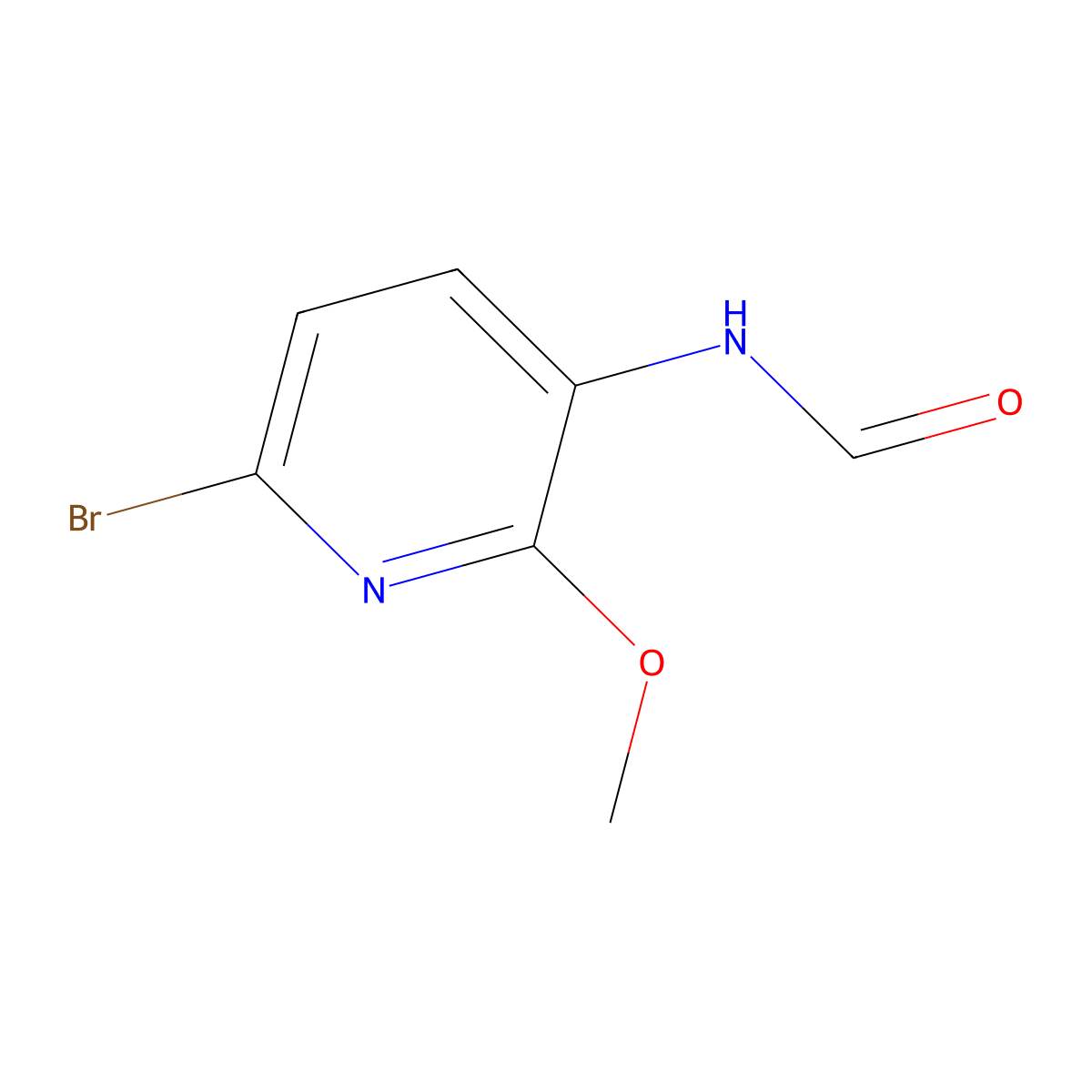 N-(6-bromo-2-methoxypyridin-3-yl)formamide molecular structure, CAS 1123194-96-6