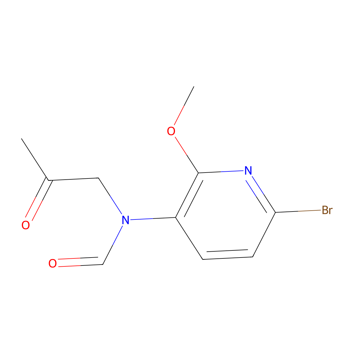 N-(6-bromo-2-methoxypyridin-3-yl)-N-(2-oxopropyl)formamide molecular structure, CAS 1123194-97-7