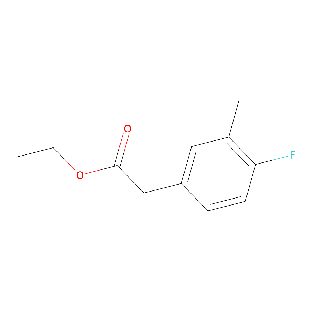 Ethyl 2-(4-fluoro-3-methylphenyl)acetate molecular structure, CAS 1123196-46-2