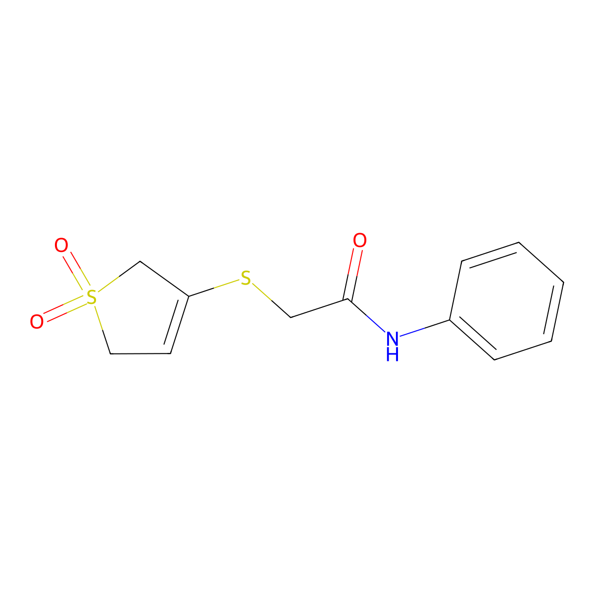 2-[(1,1-dioxo-2,5-dihydro-1lambda6-thiophen-3-yl)sulfanyl]-N-phenylacetamide molecular structure, CAS 1123204-12-5