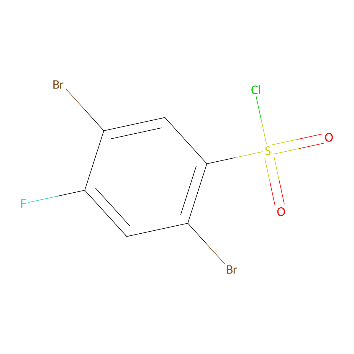 2,5-Dibromo-4-fluorobenzenesulfonyl chloride molecular structure, CAS 1123306-72-8