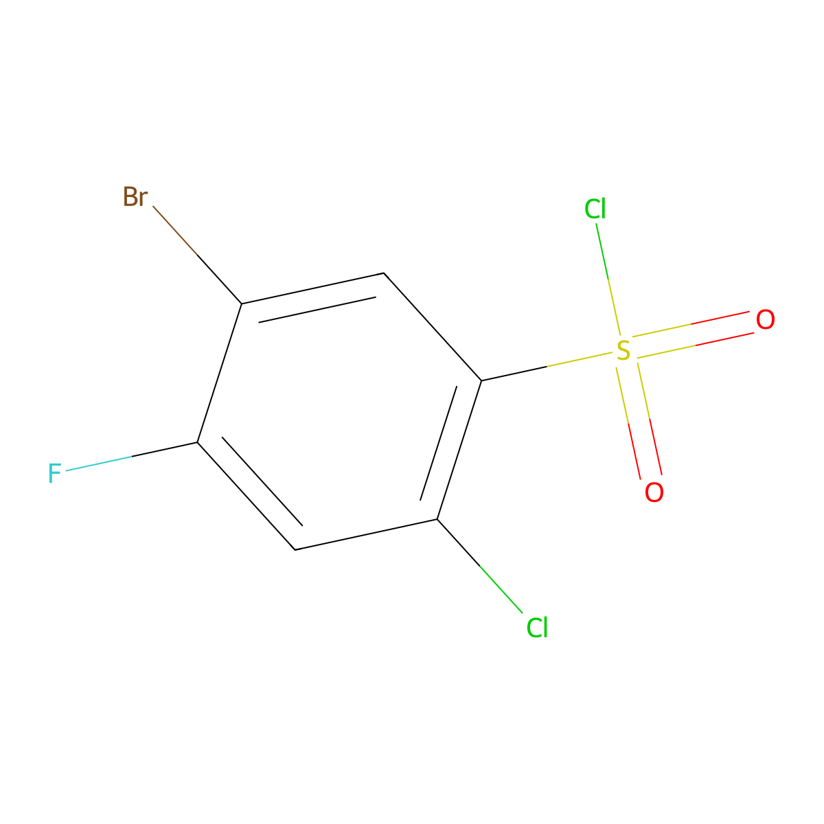 5-Bromo-2-chloro-4-fluorobenzenesulfonyl chloride molecular structure, CAS 1123307-06-1