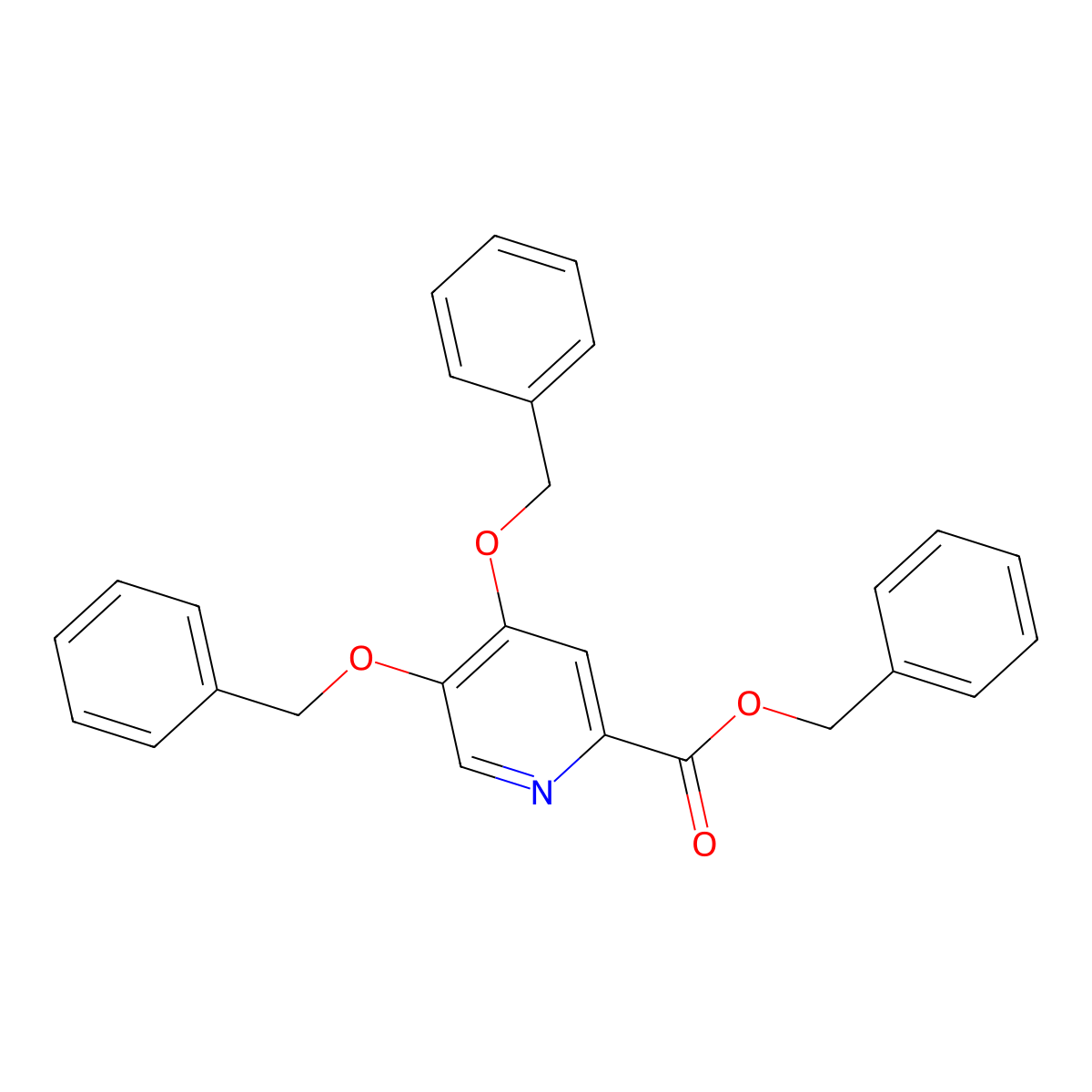 Benzyl 4,5-bis(benzyloxy)pyridine-2-carboxylate molecular structure, CAS 112334-42-6