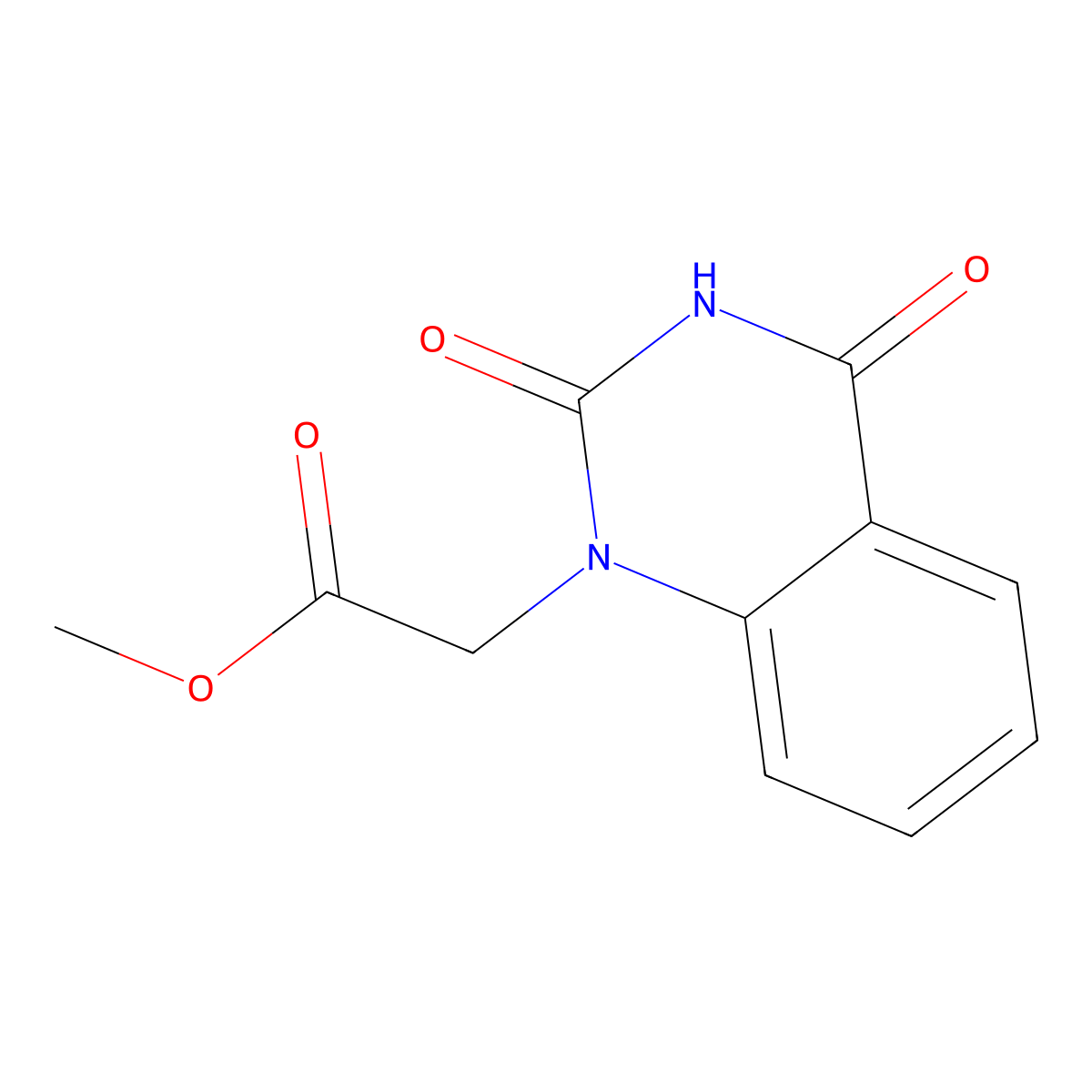 methyl (2,4-dioxo-3,4-dihydroquinazolin-1(2H)-yl)acetate molecular structure, CAS 112342-46-8