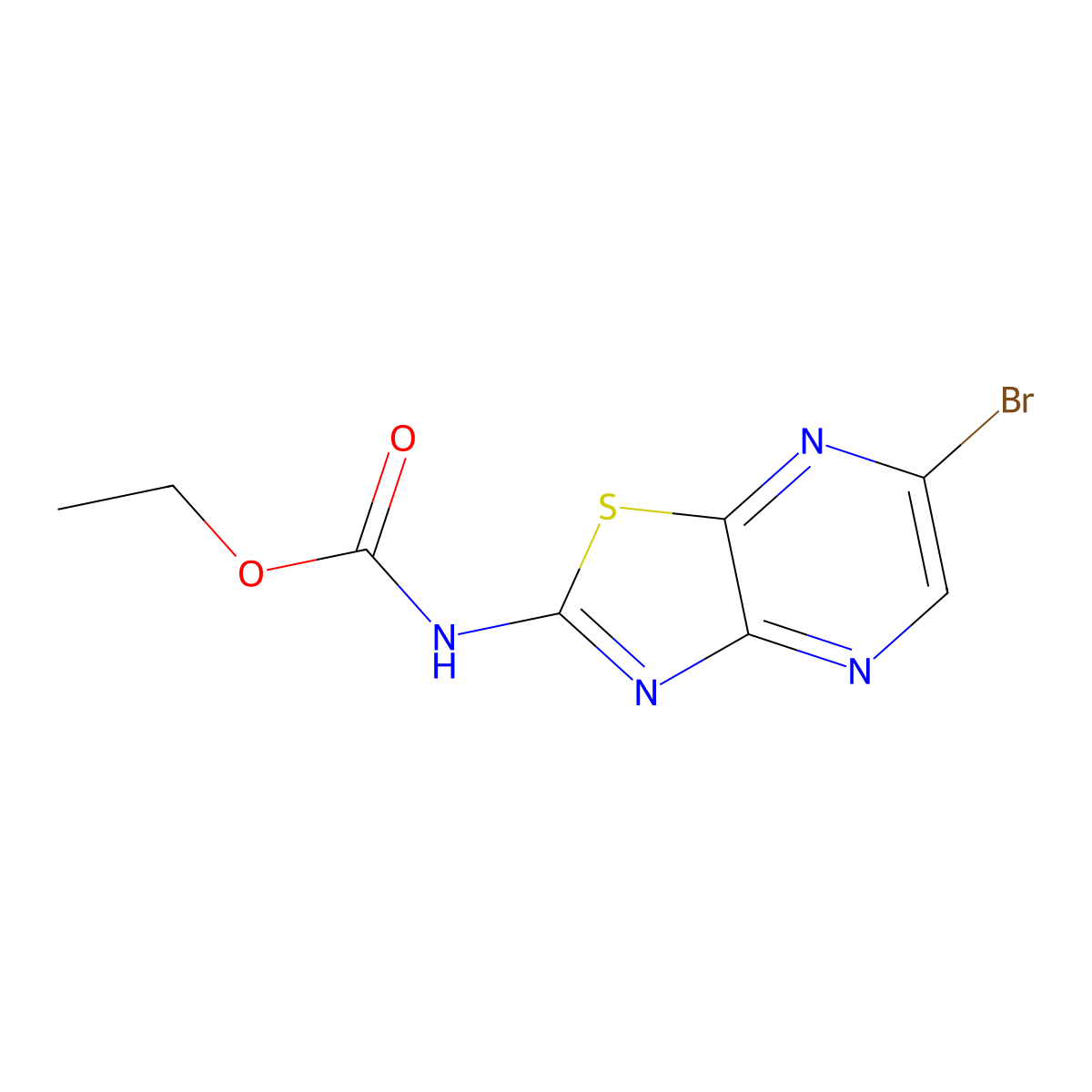 Ethyl (6-bromothiazolo[4,5-b]pyrazin-2-yl)carbamate molecular structure, CAS 112342-70-8