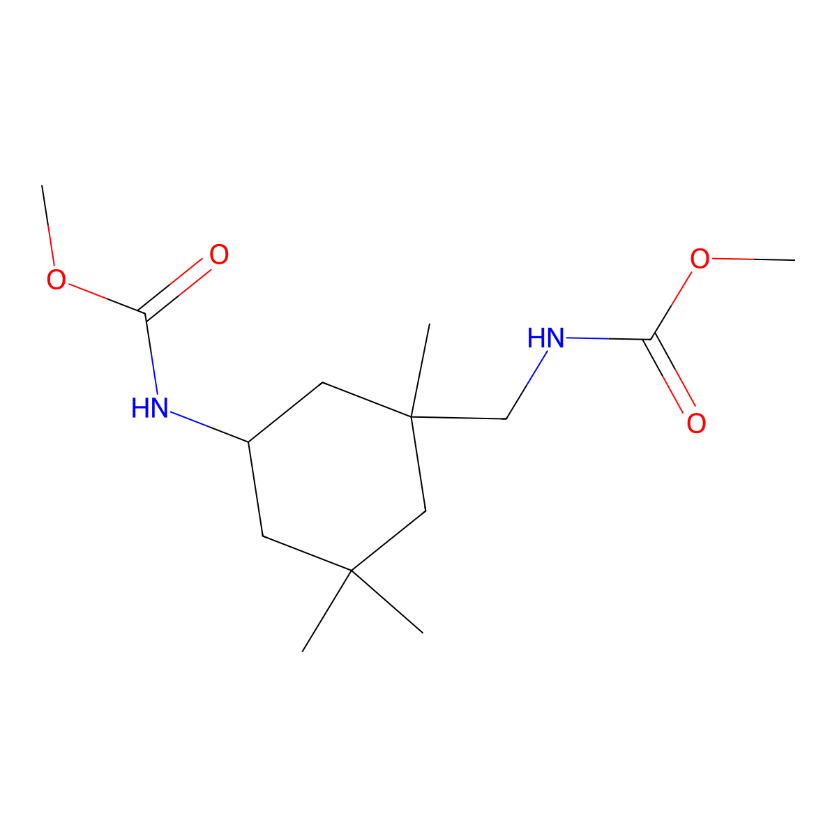 Methyl (3-{[(methoxycarbonyl)amino]methyl}-3,5,5-trimethylcyclohexyl)carbamate molecular structure, CAS 112343-34-7