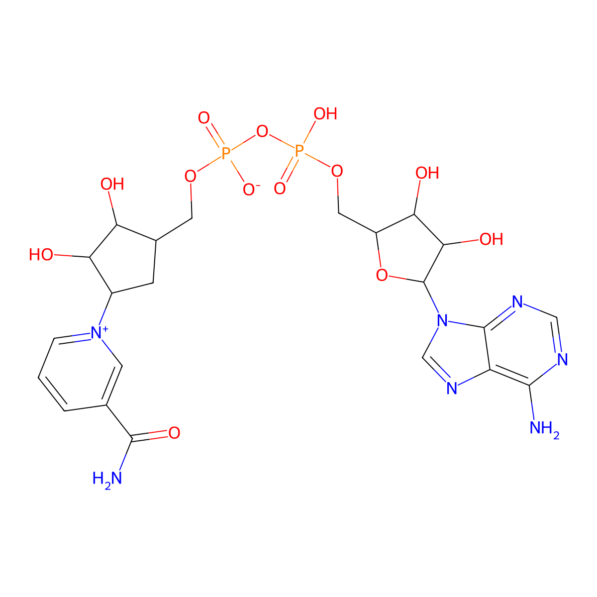 Carbanicotinamide adenine dinucleotide molecular structure, CAS 112345-60-5