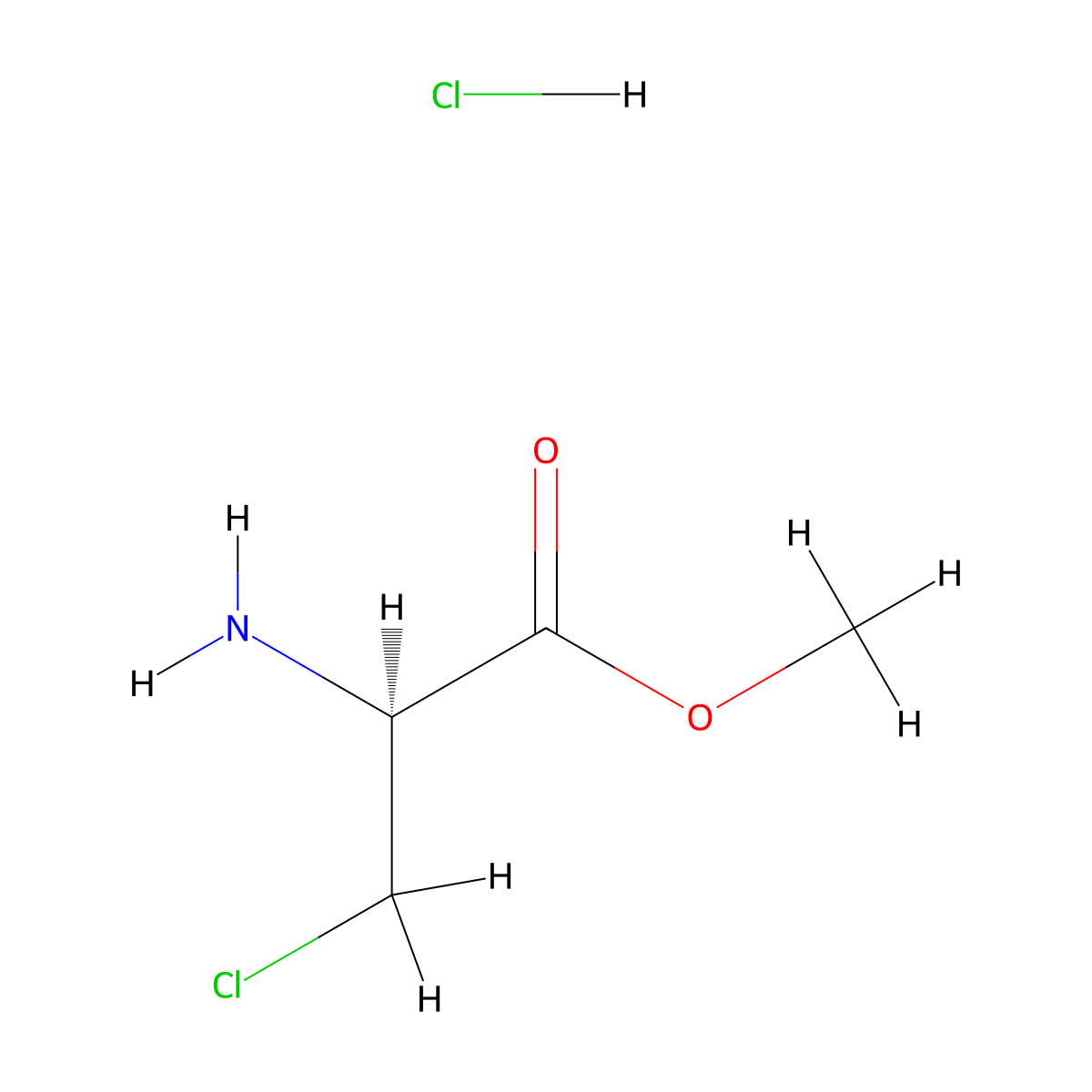 3-Chloro-D-alanine methyl ester hydrochloride molecular structure, CAS 112346-82-4
