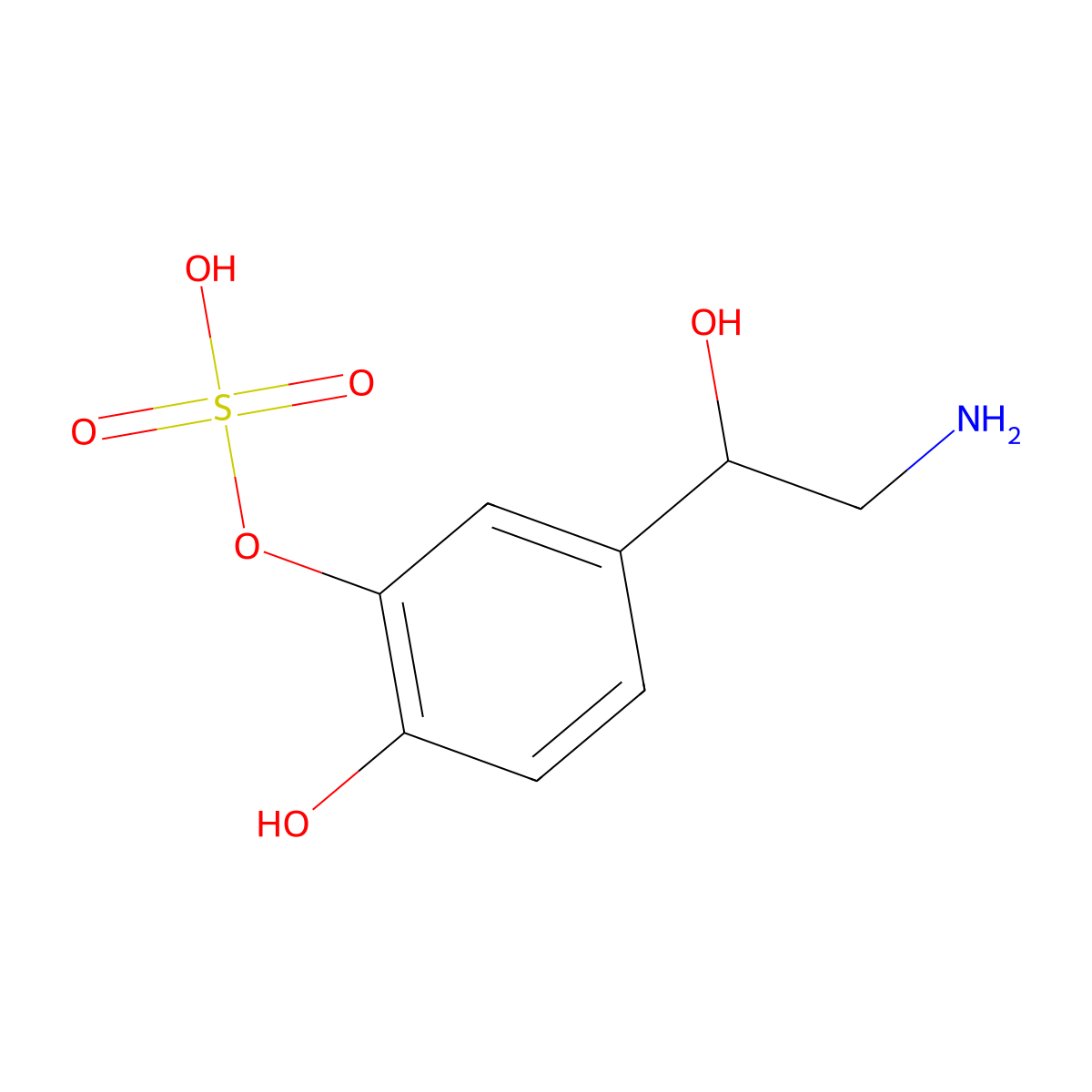 DL-Norepinephrine 3-Sulfate molecular structure, CAS 112346-92-6