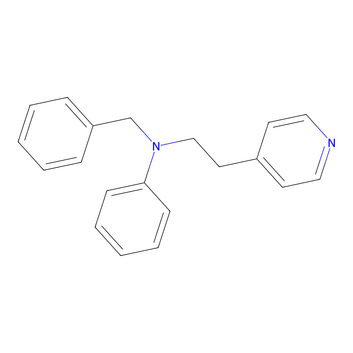 N-Benzyl-N-(2-(pyridin-4-yl)ethyl)aniline molecular structure, CAS 112351-30-1