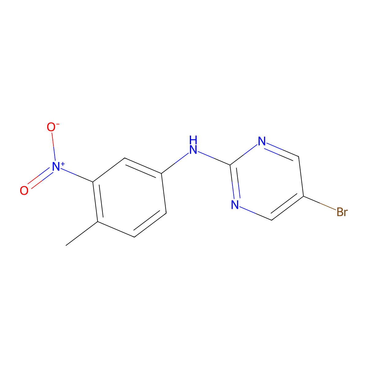 5-Bromo-N-(4-methyl-3-nitrophenyl)pyrimidin-2-amine molecular structure, CAS 1123515-36-5
