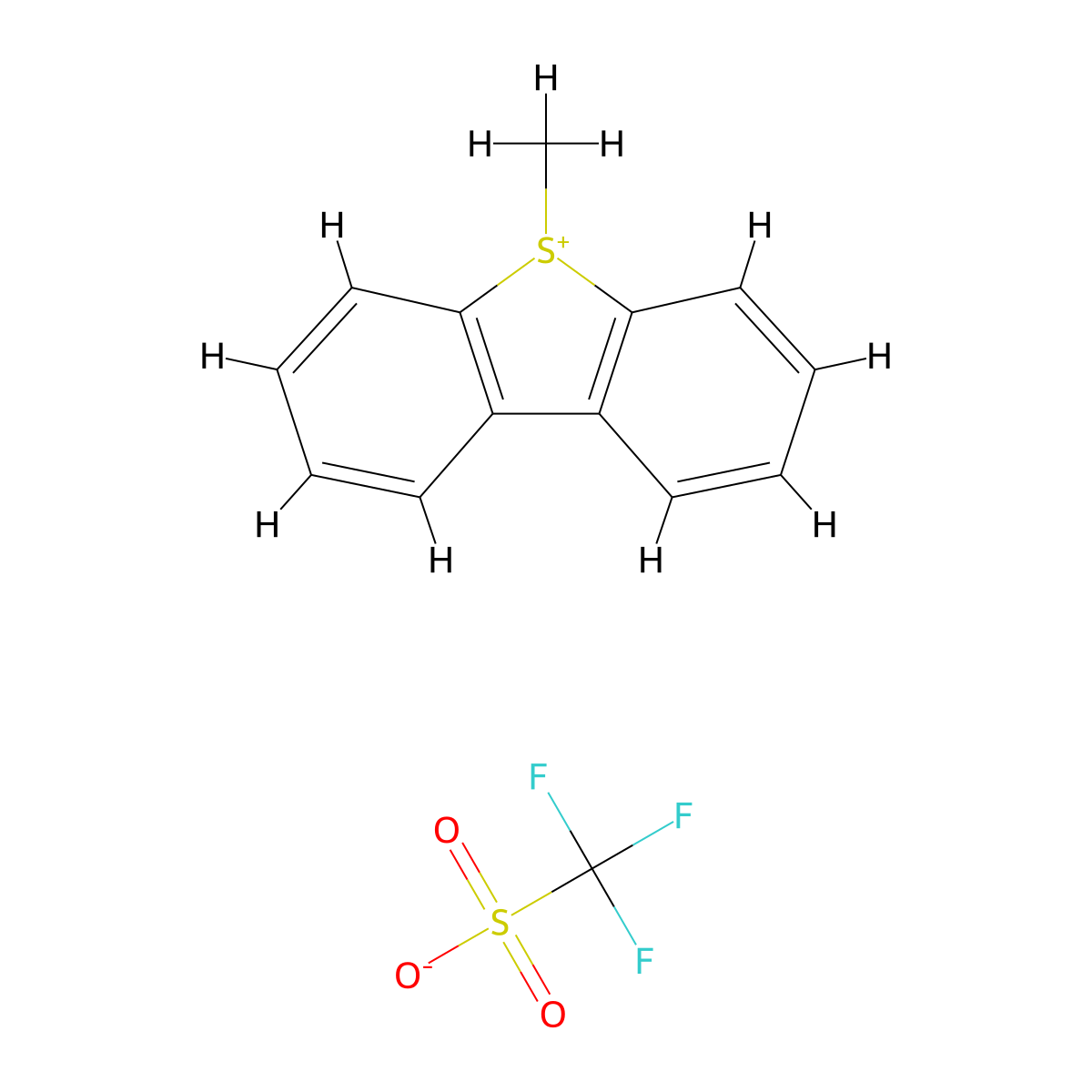 5-Methyl-5H-dibenzo[b,d]thiophen-5-ium trifluoromethanesulfonate molecular structure, CAS 112359-25-8