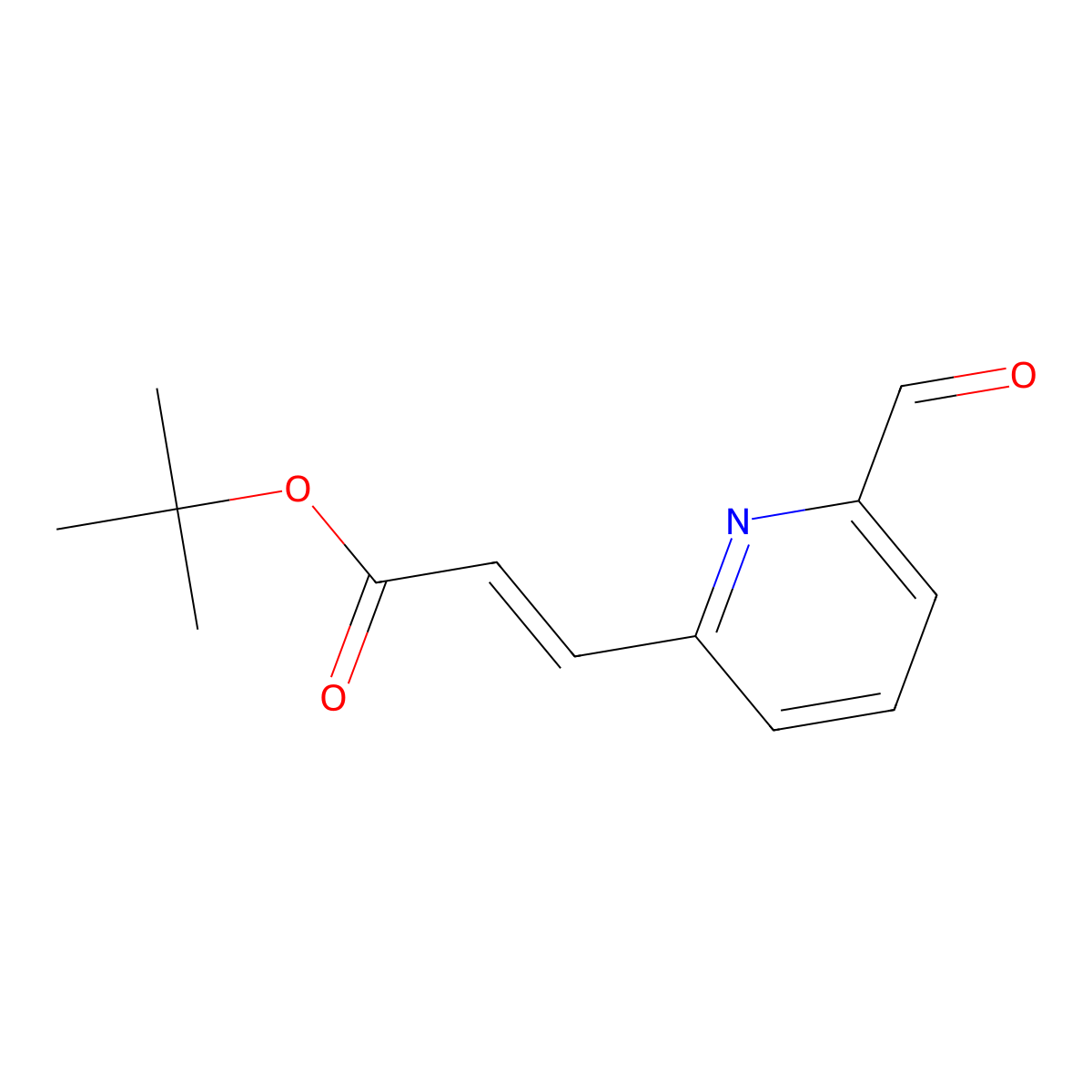 (E)-tert-butyl 3-(6-formylpyridin-2-yl)acrylate molecular structure, CAS 1123622-32-1