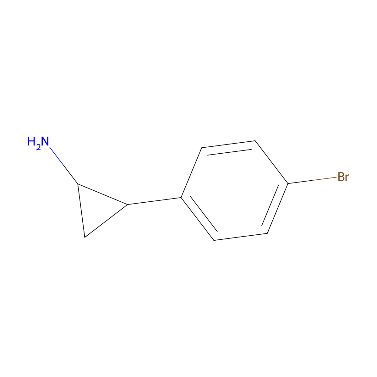 (1S,2R)-2-(4-Bromophenyl)cyclopropan-1-amine molecular structure, CAS 1123628-46-5