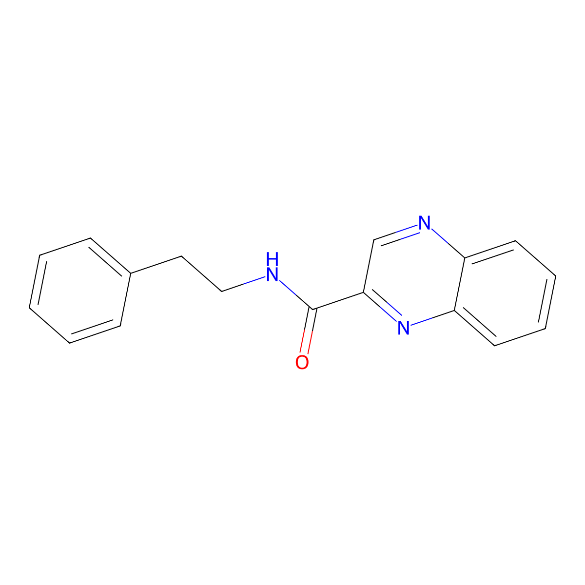 N-(2-phenylethyl)quinoxaline-2-carboxamide molecular structure, CAS 112369-27-4