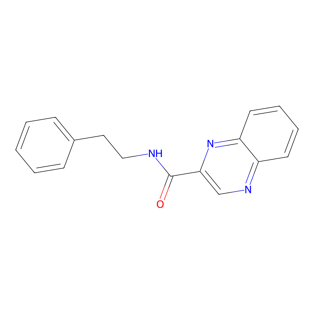 N-(2-phenylethyl)quinoxaline-2-carboxamide molecular structure, CAS 112369-27-4