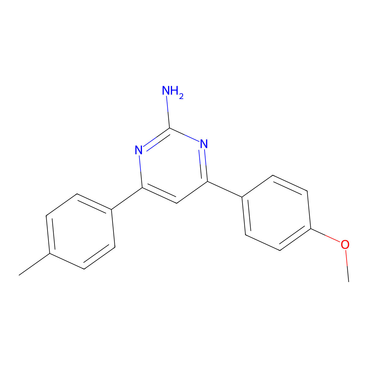 4-(4-Methoxyphenyl)-6-(4-methylphenyl)pyrimidin-2-amine molecular structure, CAS 1123744-75-1