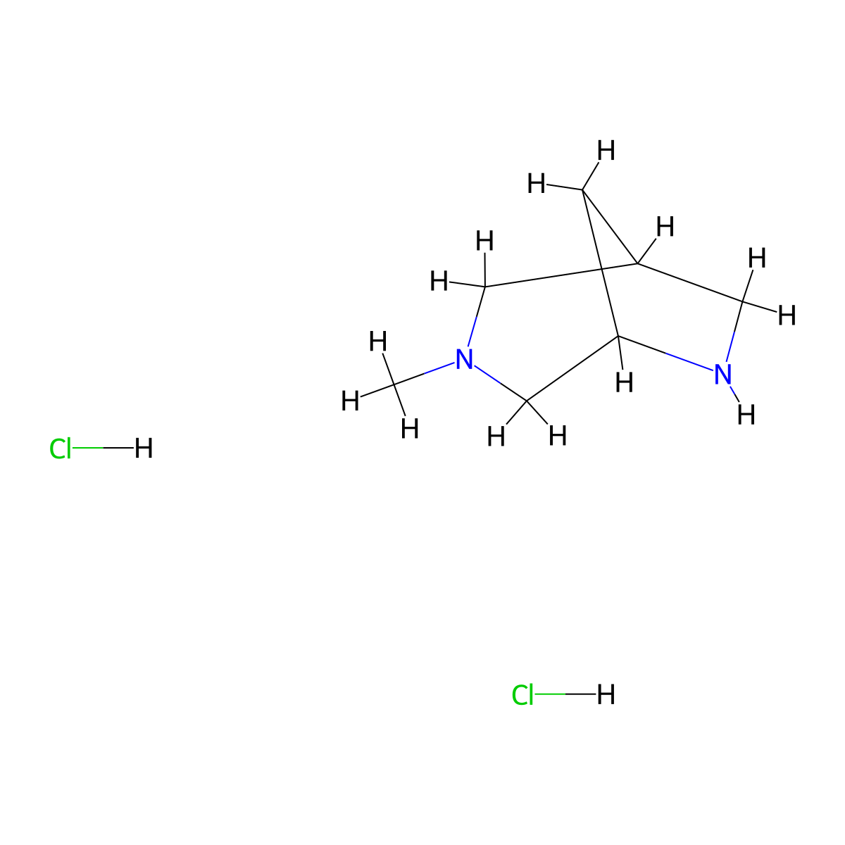 3-Methyl-3,6-diazabicyclo[3.2.1]octane dihydrochloride molecular structure, CAS 112375-14-1