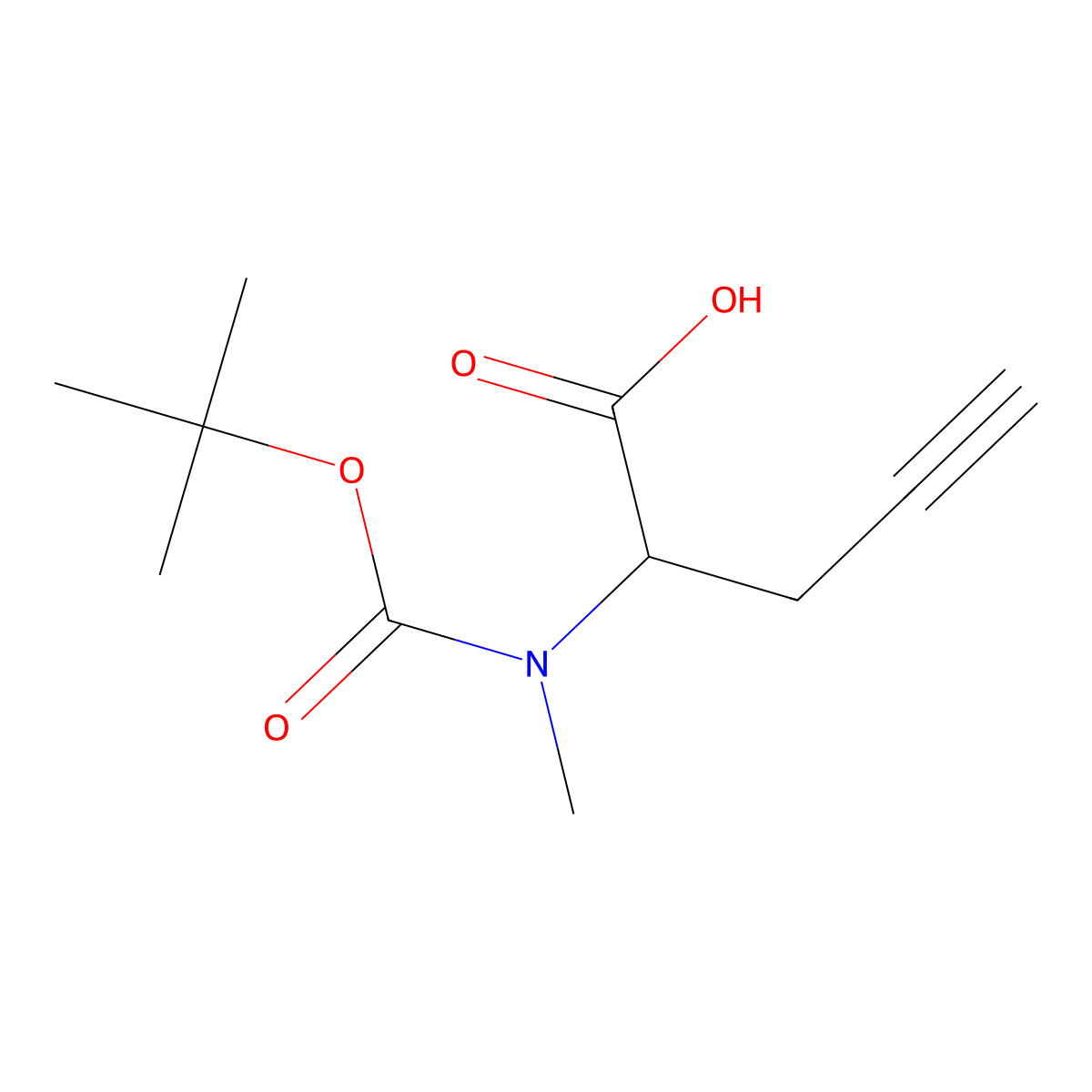 (R)-2-[Boc-(methyl)amino]-4-pentynoic acid molecular structure, CAS 1123762-81-1