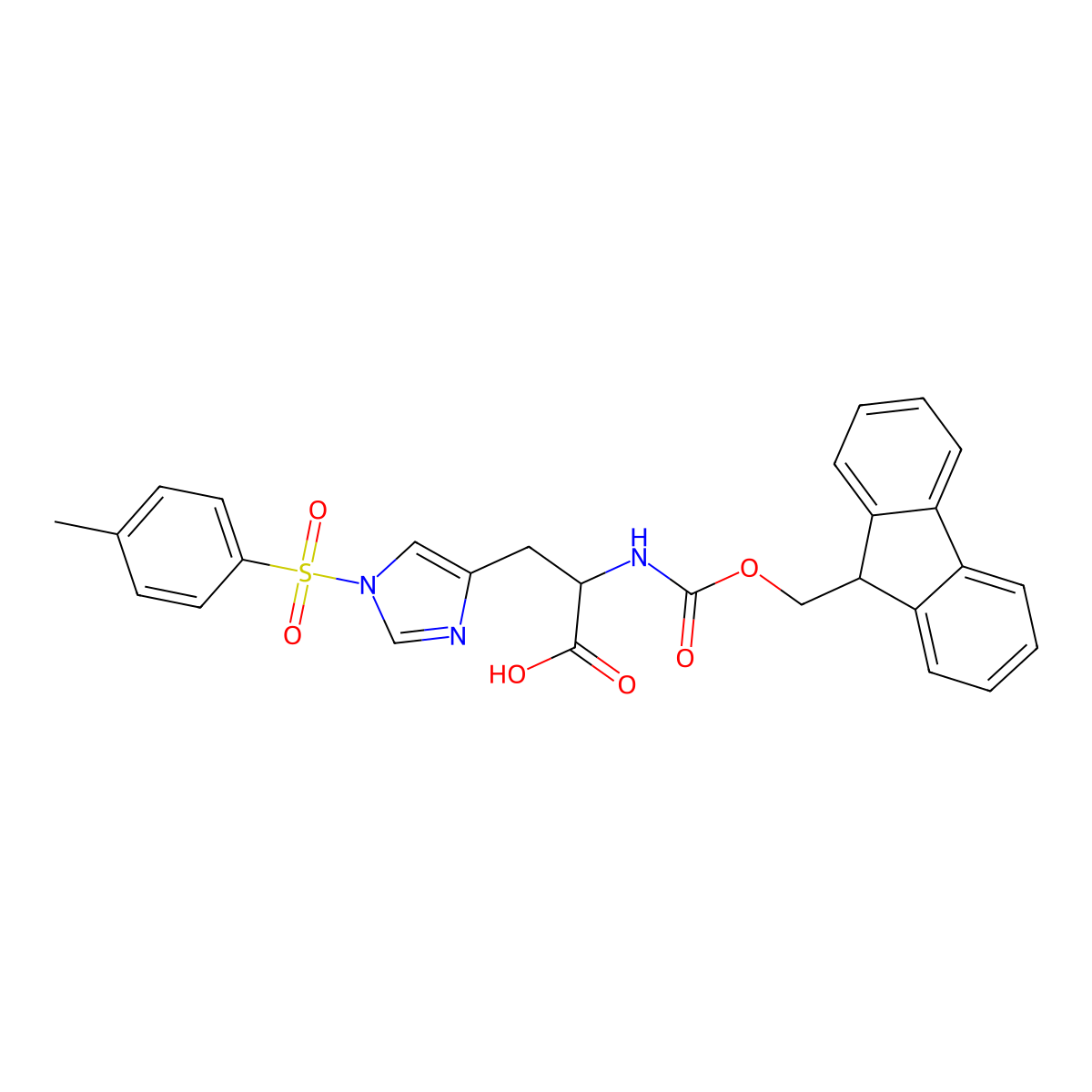 Fmoc-His(Tos)-OH molecular structure, CAS 112380-10-6
