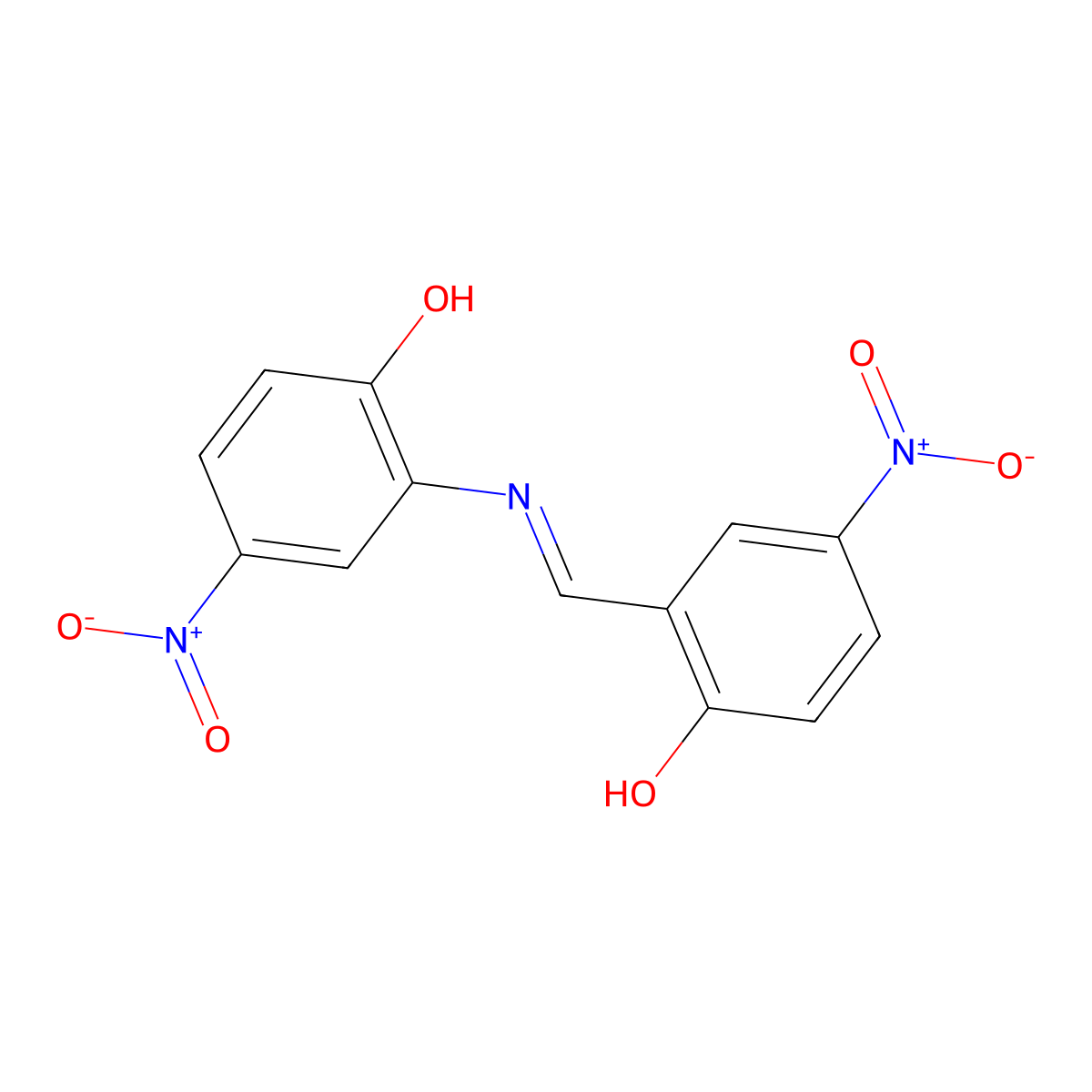 Phenol, 2-[[(2-hydroxy-5-nitrophenyl)imino]methyl]-4-nitro- molecular structure, CAS 112383-44-5