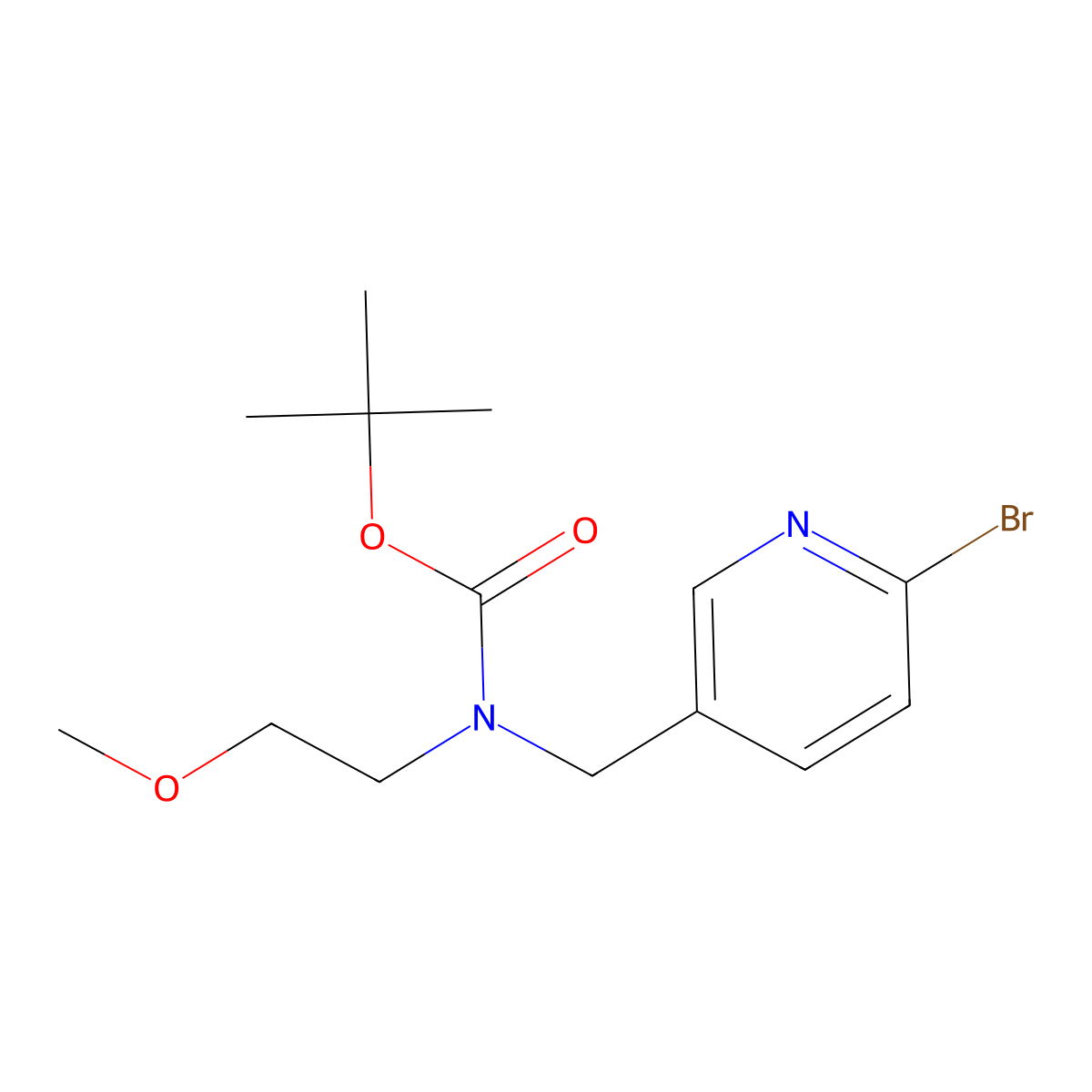 tert-Butyl [(6-Bromopyridin-3-yl)methyl](2-methoxyethyl)carbamate molecular structure, CAS 1123837-28-4