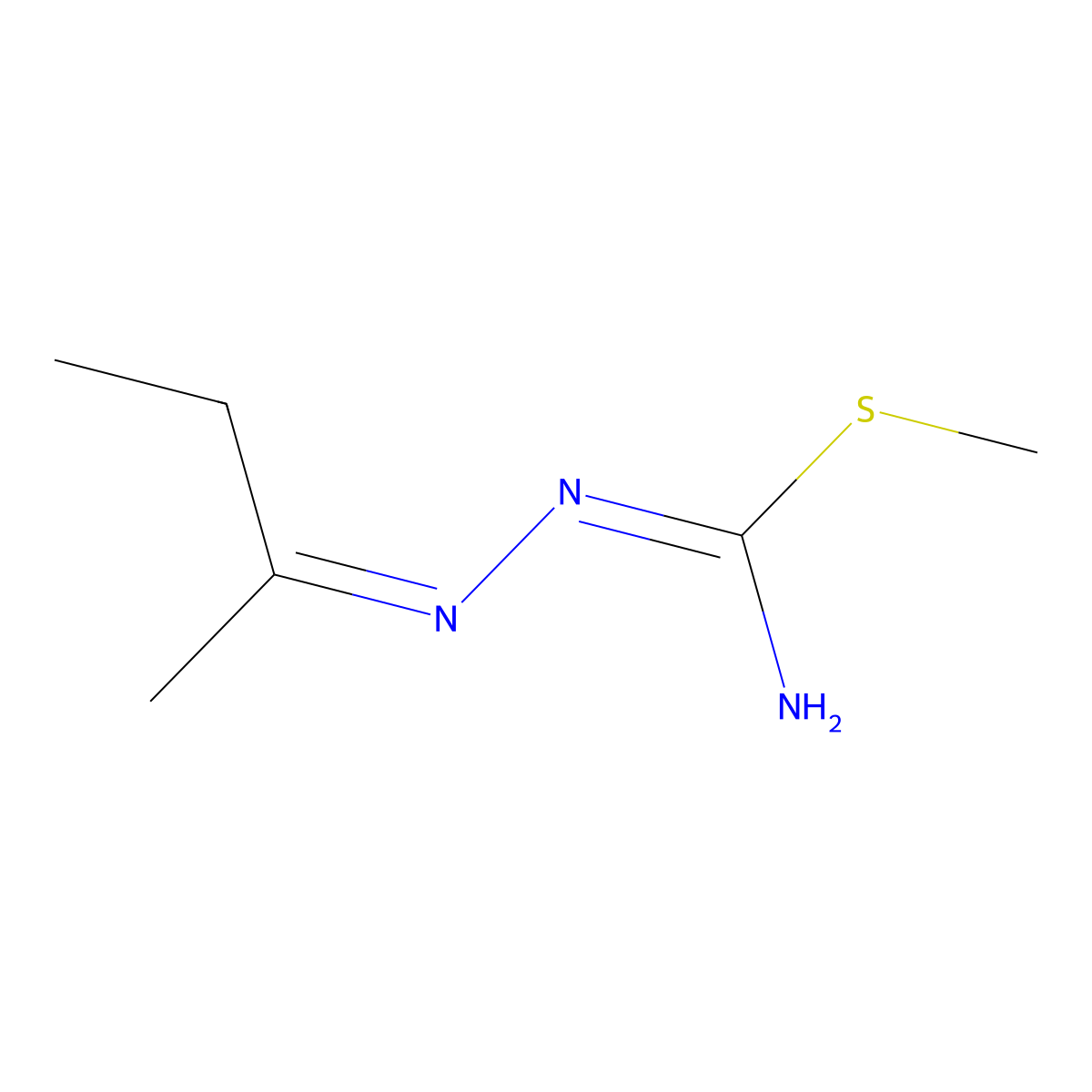 Hydrazinecarboximidothioic acid, (1-methylpropylidene)-, methyl ester molecular structure, CAS 112390-00-8