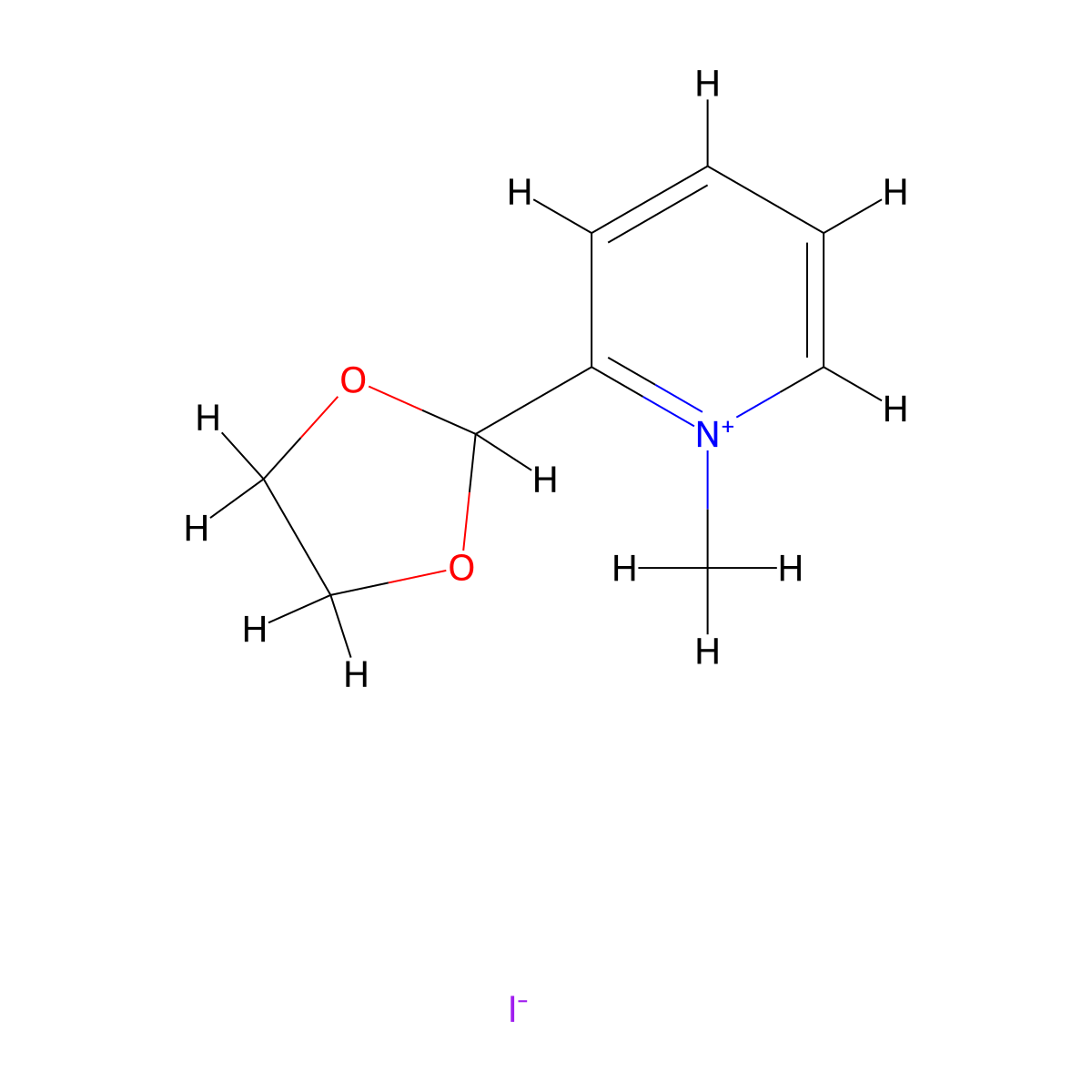(Dioxolan-2-yl)-1-methyl-pyridinium iodide molecular structure, CAS 112390-98-4
