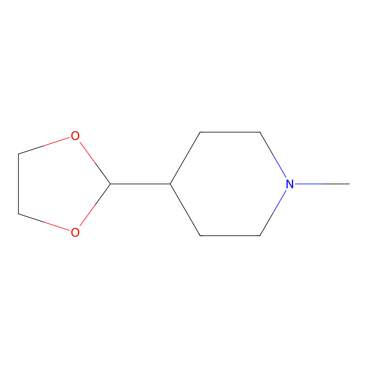4-(1,3-Dioxolan-2-yl)-1-methylpiperidine molecular structure, CAS 112391-04-5