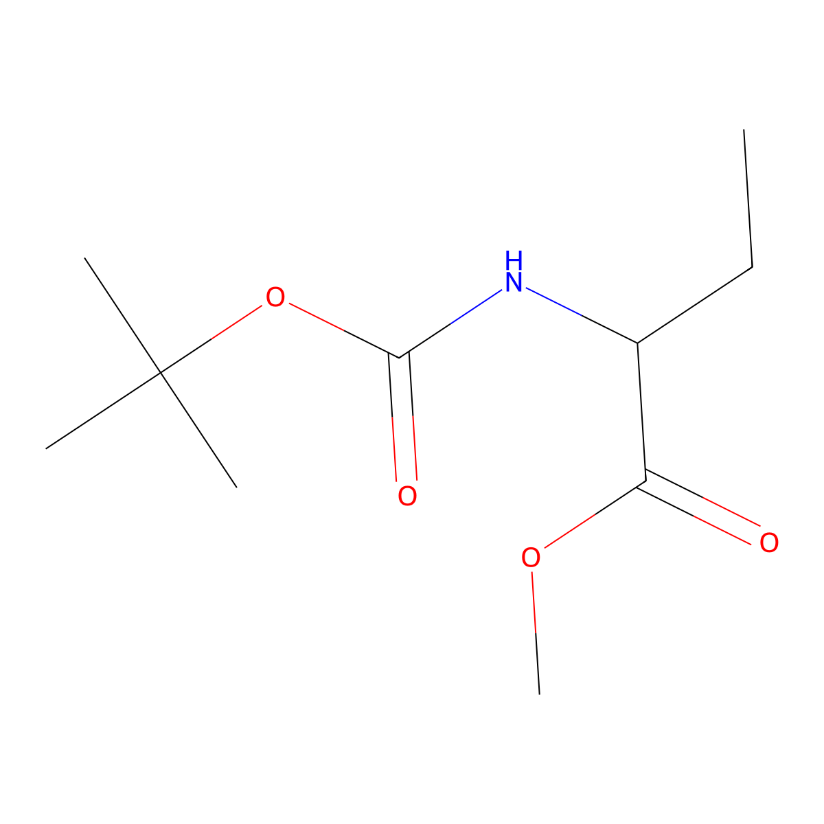 methyl (2R)-2-{[(tert-butoxy)carbonyl]amino}butanoate molecular structure, CAS 112392-65-1