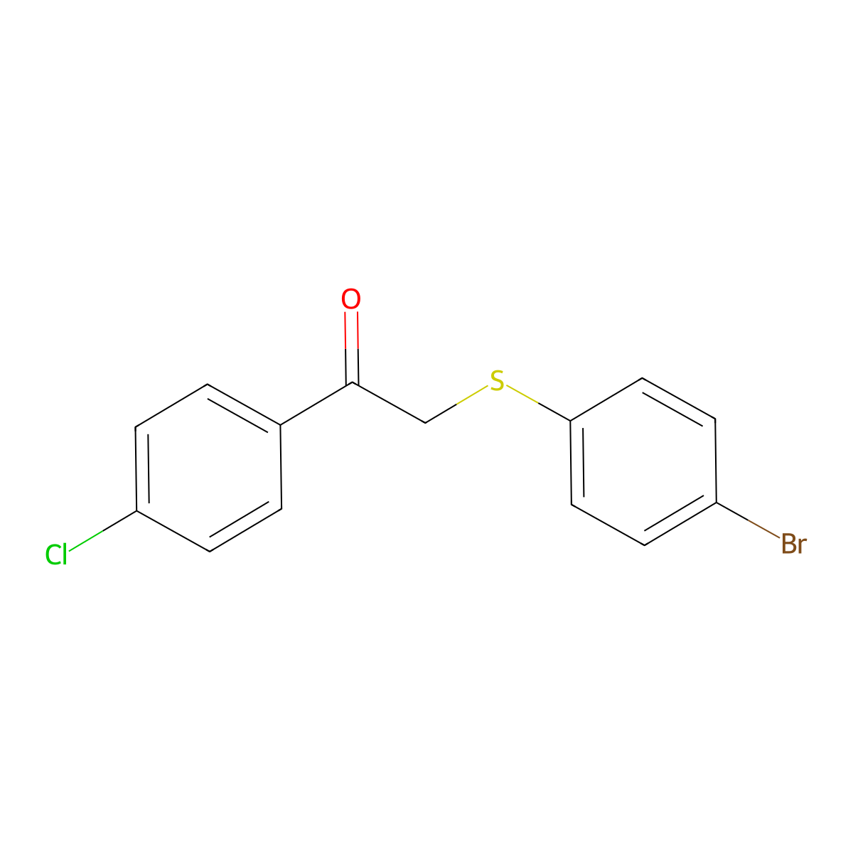 2-[(4-Bromophenyl)thio]-1-(4-chlorophenyl)ethanone molecular structure, CAS 112393-46-1