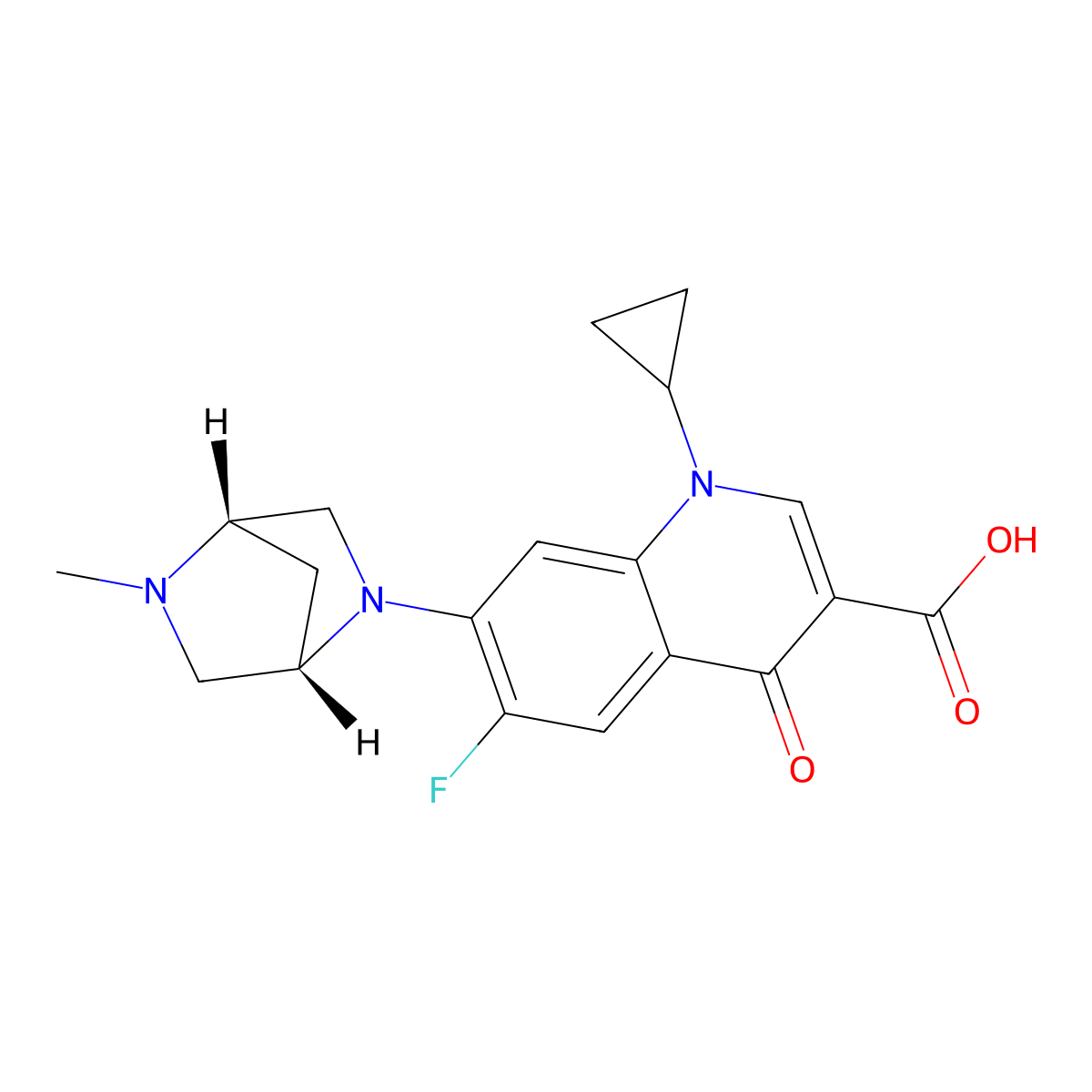 Danofloxacin molecular structure, CAS 112398-08-0