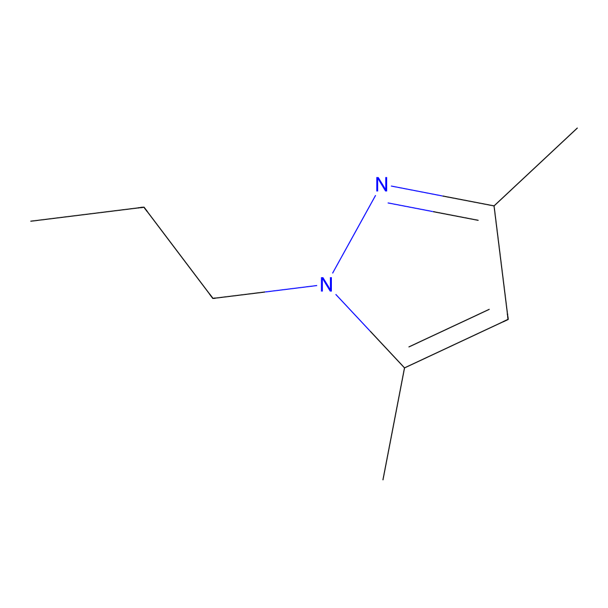 3,5-dimethyl-1-propyl-1H-pyrazole molecular structure, CAS 1124-02-3