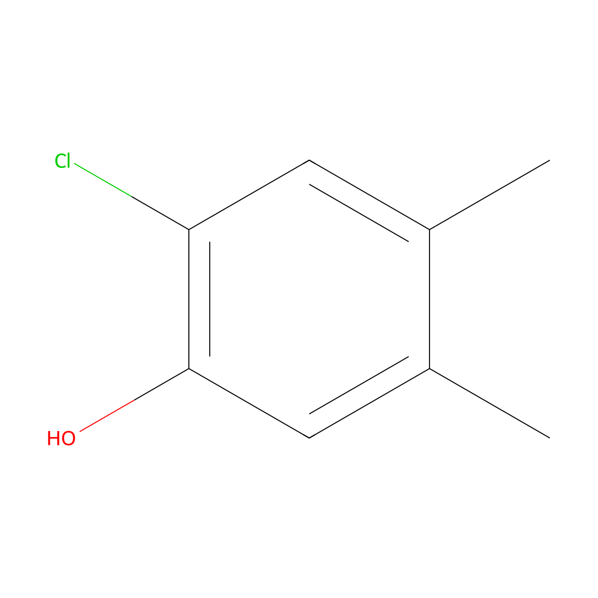 2-Chloro-4,5-dimethylphenol molecular structure, CAS 1124-04-5
