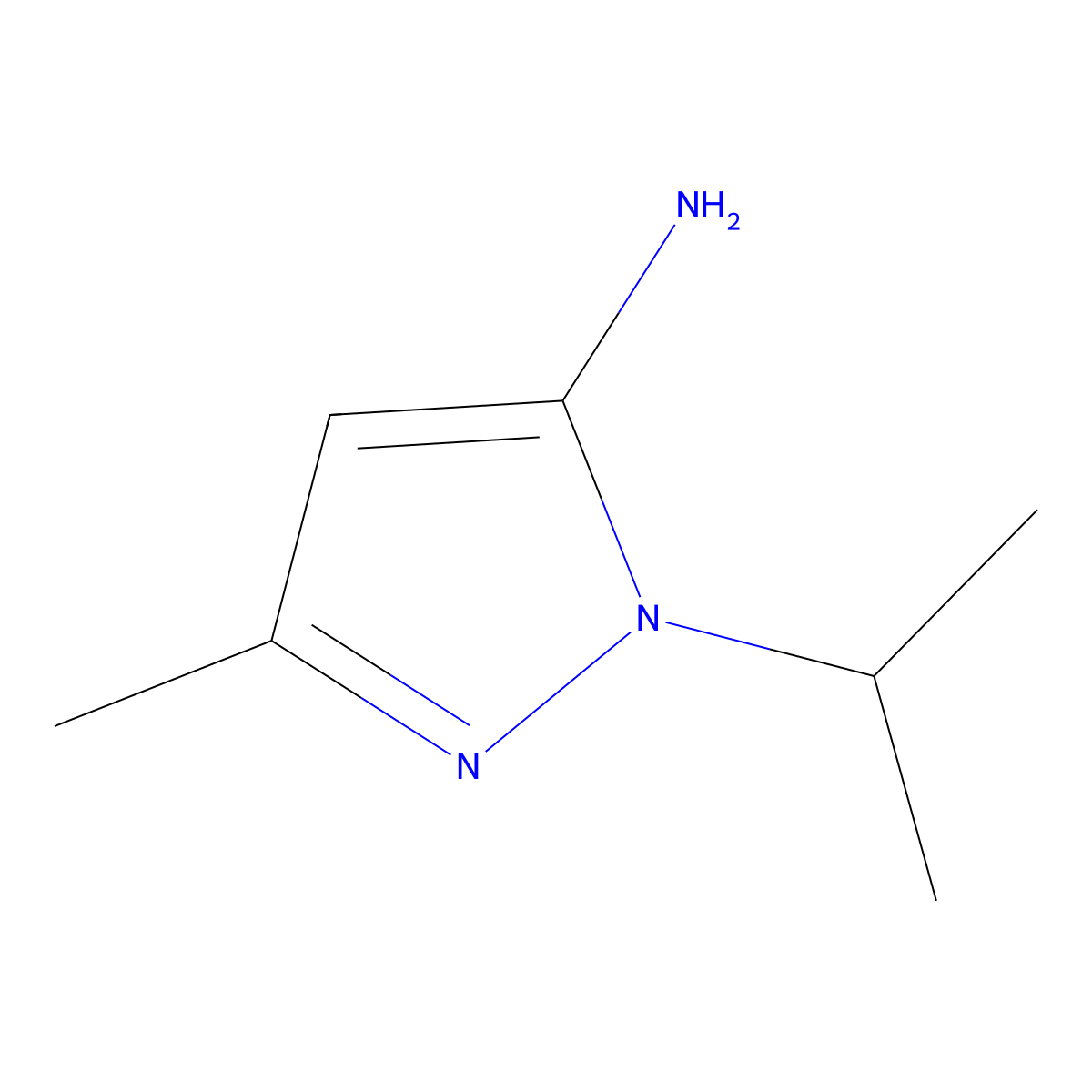 1-Isopropyl-3-methyl-1H-pyrazol-5-amine molecular structure, CAS 1124-16-9