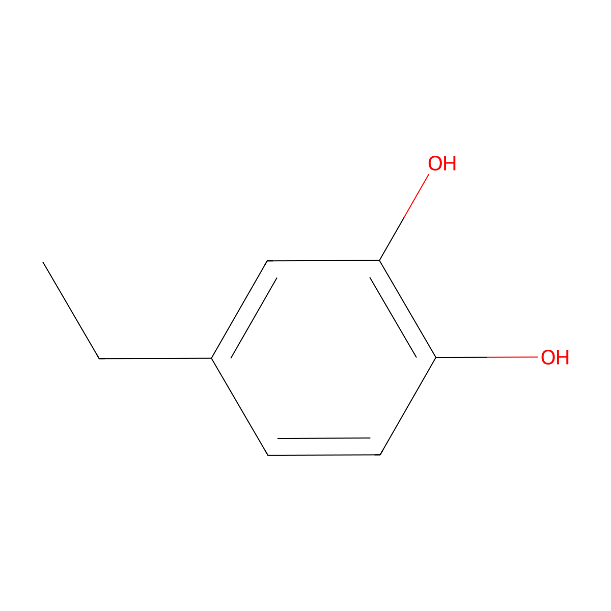 4-Ethyl-1,2-benzenediol molecular structure, CAS 1124-39-6
