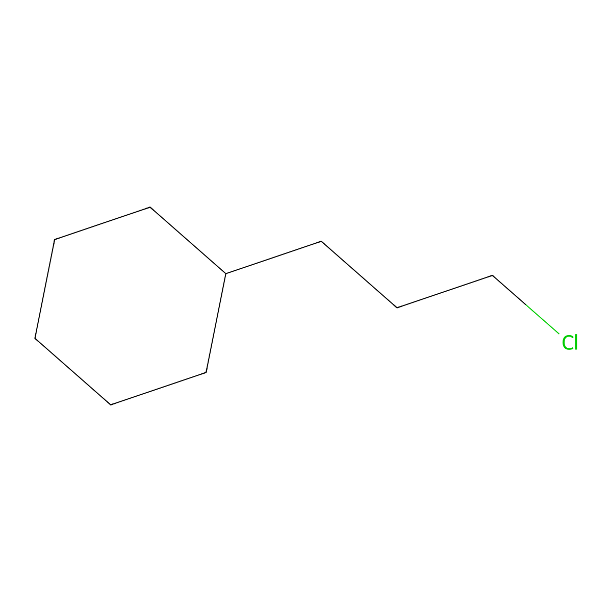 (3-Chloropropyl)cyclohexane molecular structure, CAS 1124-62-5