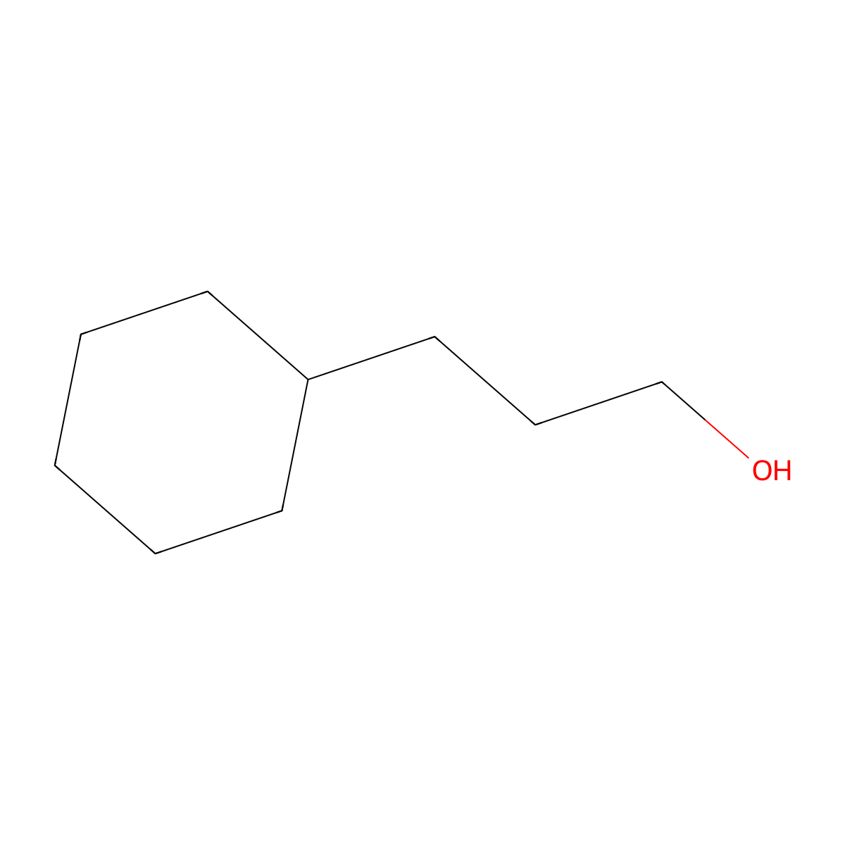3-Cyclohexyl-1-propanol molecular structure, CAS 1124-63-6