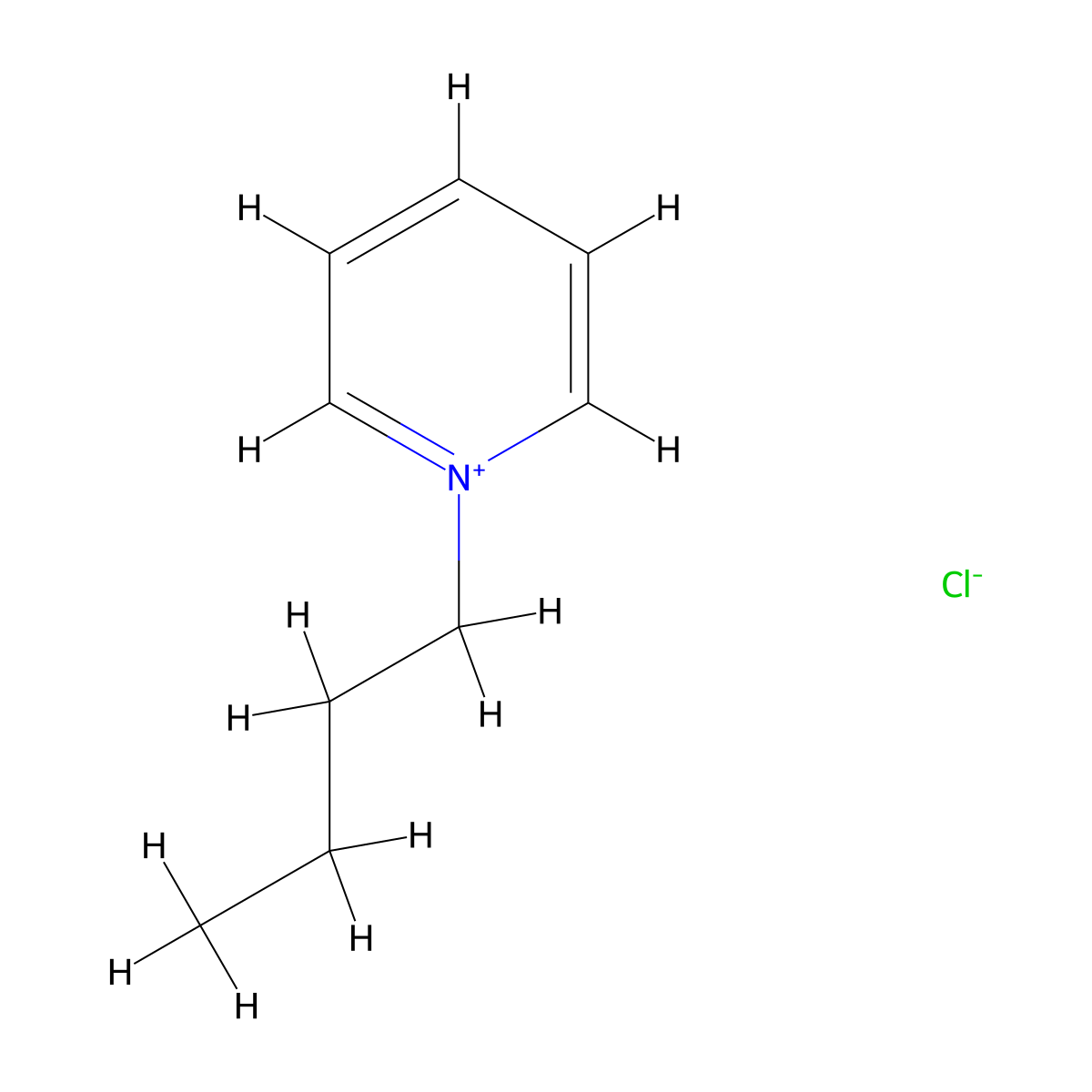 Butylpyridinium chloride molecular structure, CAS 1124-64-7